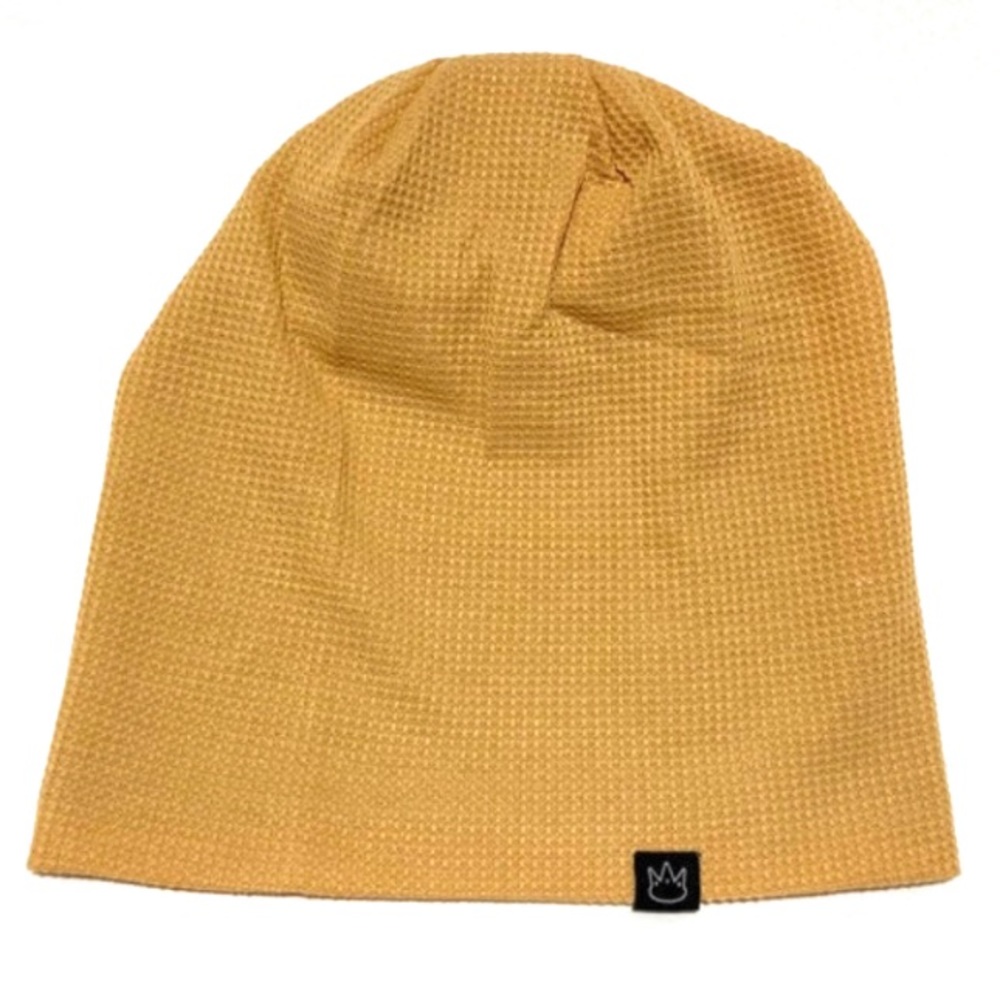 Yellow Waffle Knit Beanie
